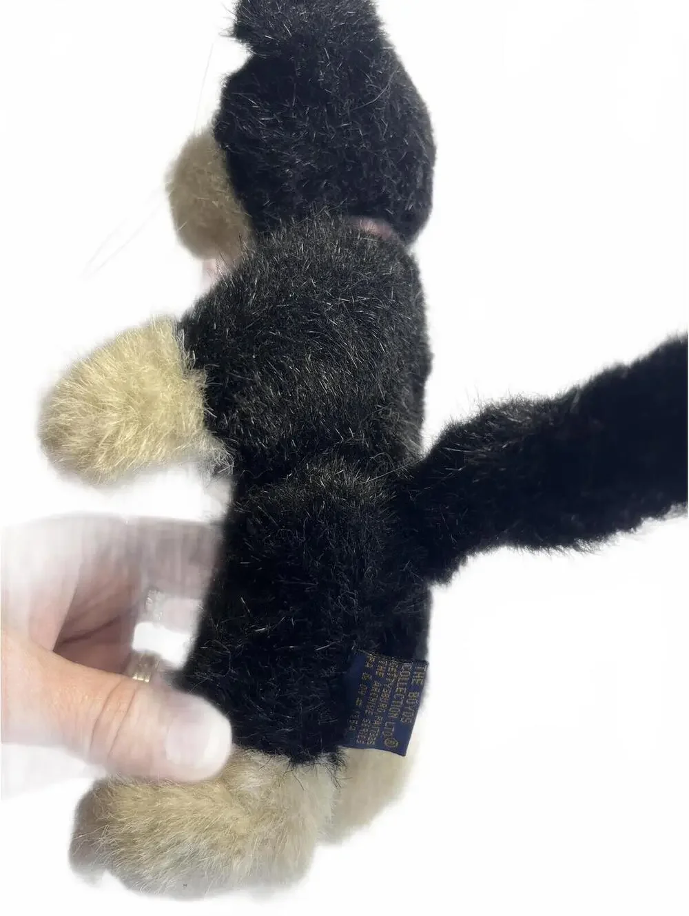 Boyds Bears Vintage Plush Cat 10 inch 1980-83 Black and Cream Stuffed Animal